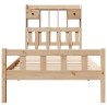 Lit bibliothèque sans matelas 90x190 cm bois de pin massif 