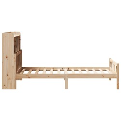 Lit bibliothèque sans matelas 90x190 cm bois de pin massif 