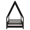 Cadre de lit pour enfant noir 80x160 cm bois de pin massif 