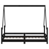 Cadre de lit pour enfant noir 80x160 cm bois de pin massif 