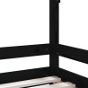 Cadre de lit pour enfant noir 80x160 cm bois de pin massif 
