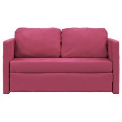 Canapé-lit 2 en 1 rouge bordeaux 122x204x55 cm velours 