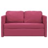 Canapé-lit 2 en 1 rouge bordeaux 122x204x55 cm velours 