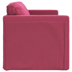 Canapé-lit 2 en 1 rouge bordeaux 122x204x55 cm velours 