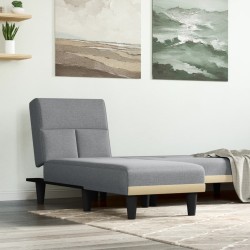 Chaise longue gris clair tissu 