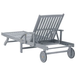 Chaise longue de jardin avec coussin Bois d'acacia solide 