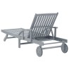 Chaise longue de jardin avec coussin Bois d'acacia solide 