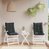 Coussins de chaise à dossier bas lot de 2 motif à carreaux noir 