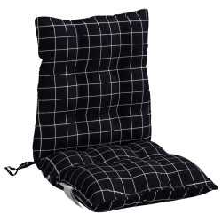 Coussins de chaise à dossier bas lot de 2 motif à carreaux noir 