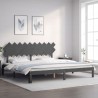 Cadre de lit sans matelas gris 200x200 cm bois massif de pin 