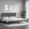 Cadre de lit sans matelas gris 200x200 cm bois massif de pin 