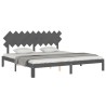 Cadre de lit sans matelas gris 200x200 cm bois massif de pin 