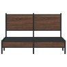 Cadre de lit en métal sans matelas chêne marron 150x200 cm 