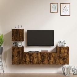 Ensemble de meubles TV 5 pcs Chêne fumé Bois d'ingénierie 
