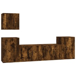 Ensemble de meubles TV 5 pcs Chêne fumé Bois d'ingénierie 