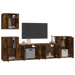 Ensemble de meubles TV 5 pcs Chêne fumé Bois d'ingénierie 