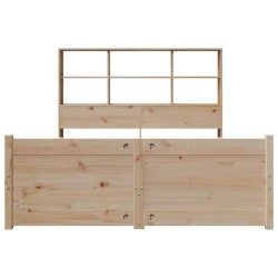 Lit bibliothèque sans matelas 135x190 cm bois de pin massif 