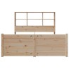 Lit bibliothèque sans matelas 135x190 cm bois de pin massif 