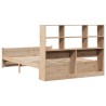 Lit bibliothèque sans matelas 135x190 cm bois de pin massif 