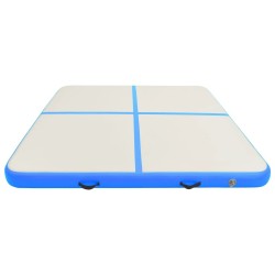 Tapis gonflable de gymnastique avec pompe 200x200x10cm PVC Bleu 