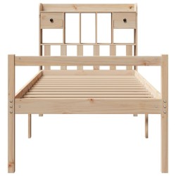 Lit bibliothèque sans matelas 90x190 cm bois de pin massif 