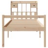 Lit bibliothèque sans matelas 90x190 cm bois de pin massif 