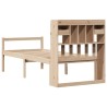 Lit bibliothèque sans matelas 90x190 cm bois de pin massif 