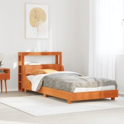 Cadre de lit sans matelas cire marron 90x200 cm bois pin massif 