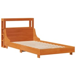Cadre de lit sans matelas cire marron 90x200 cm bois pin massif 
