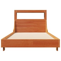 Cadre de lit sans matelas cire marron 90x200 cm bois pin massif 