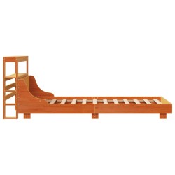 Cadre de lit sans matelas cire marron 90x200 cm bois pin massif 