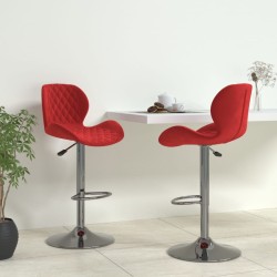 Tabourets de bar lot de 2 rouge bordeaux velours 