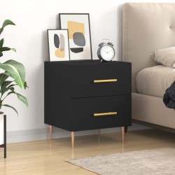 Table de chevet noir 40x35x47,5 cm bois d’ingénierie 