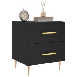 Table de chevet noir 40x35x47,5 cm bois d’ingénierie 