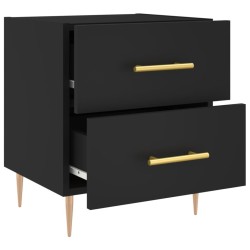 Table de chevet noir 40x35x47,5 cm bois d’ingénierie 