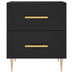 Table de chevet noir 40x35x47,5 cm bois d’ingénierie 