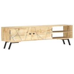 Meuble TV 140x30x40 cm bois de manguier massif 