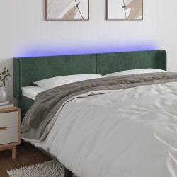 Tête de lit à LED Vert foncé 183x16x78/88 cm Velours 