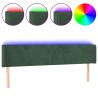 Tête de lit à LED Vert foncé 183x16x78/88 cm Velours 