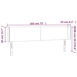 Tête de lit à LED Vert foncé 183x16x78/88 cm Velours 