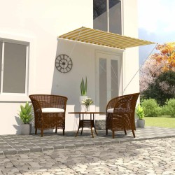 Auvent rétractable 200x150 cm Jaune et blanc 