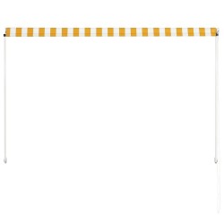 Auvent rétractable 200x150 cm Jaune et blanc 