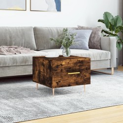 Table basse Chêne fumé 50x50x40 cm Bois d'ingénierie 