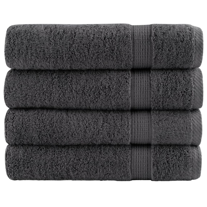 Serviettes de douche de qualité sup. SOLUND 4 pcs anthracite 