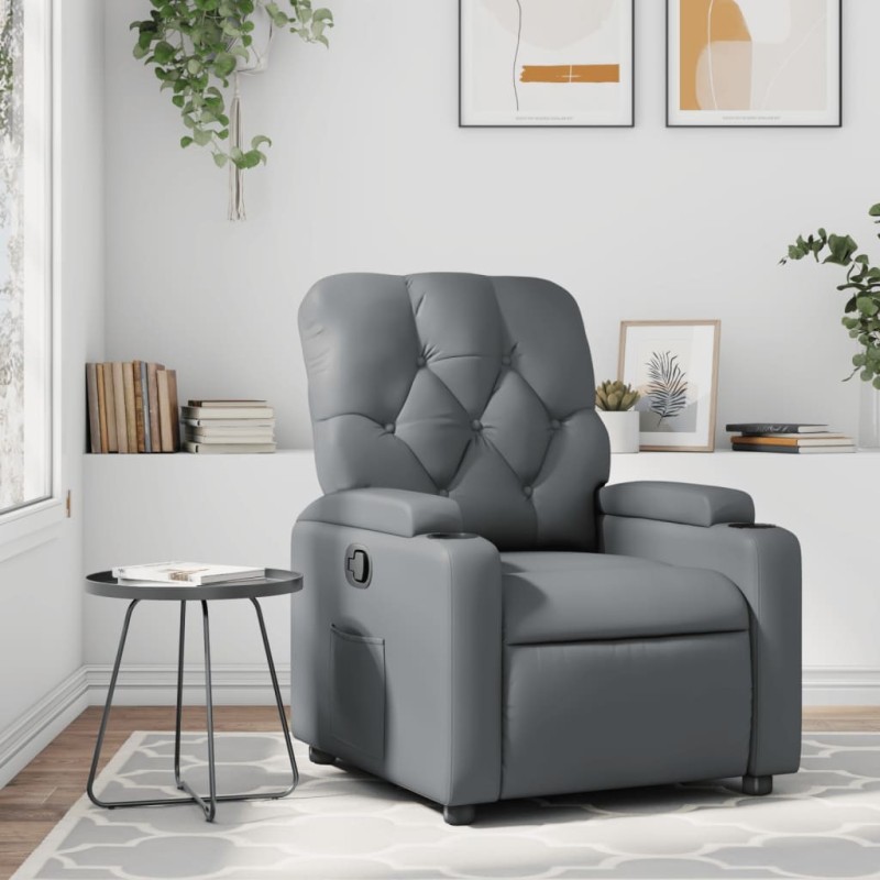 Fauteuil inclinable Gris Similicuir 