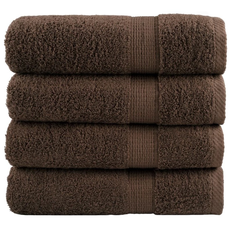 Serviettes de douche de qualité supérieure SOLUND 4 pcs marron 