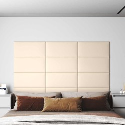 Panneaux muraux 12 pcs Crème 60x30 cm Velours 2,16 m² 