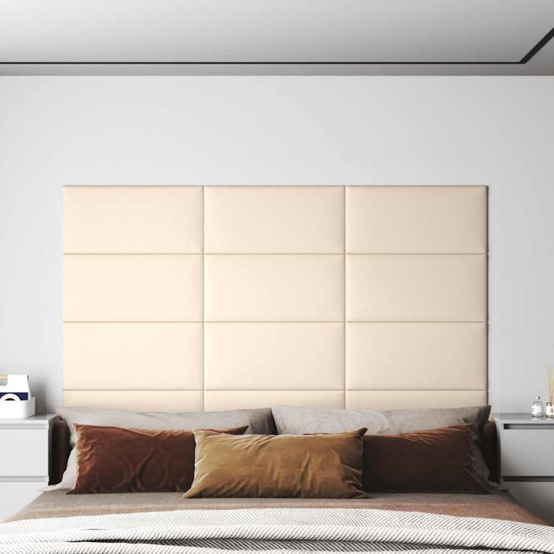 Panneaux muraux 12 pcs Crème 60x30 cm Velours 2,16 m² 
