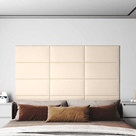 Panneaux muraux 12 pcs Crème 60x30 cm Velours 2,16 m² 
