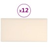 Panneaux muraux 12 pcs Crème 60x30 cm Velours 2,16 m² 
